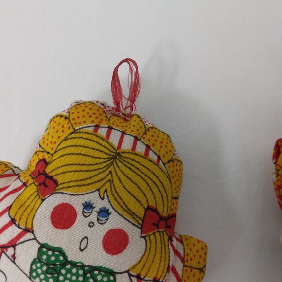 Vintage Christmas Ornaments Soft Stuffed Calico Patchwork lot of 5  1970s - Picture 5 of 13